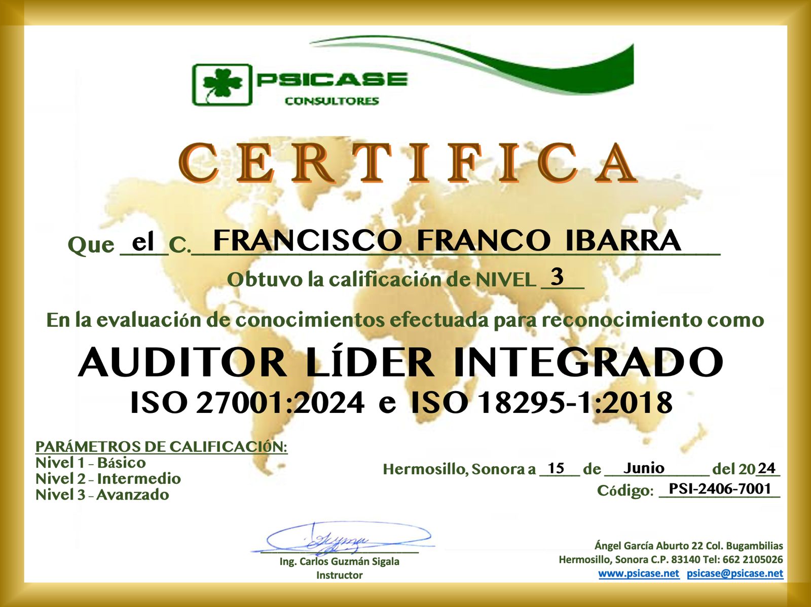 FRANCO LIDER AUDITOR LIDER INTEGRADO